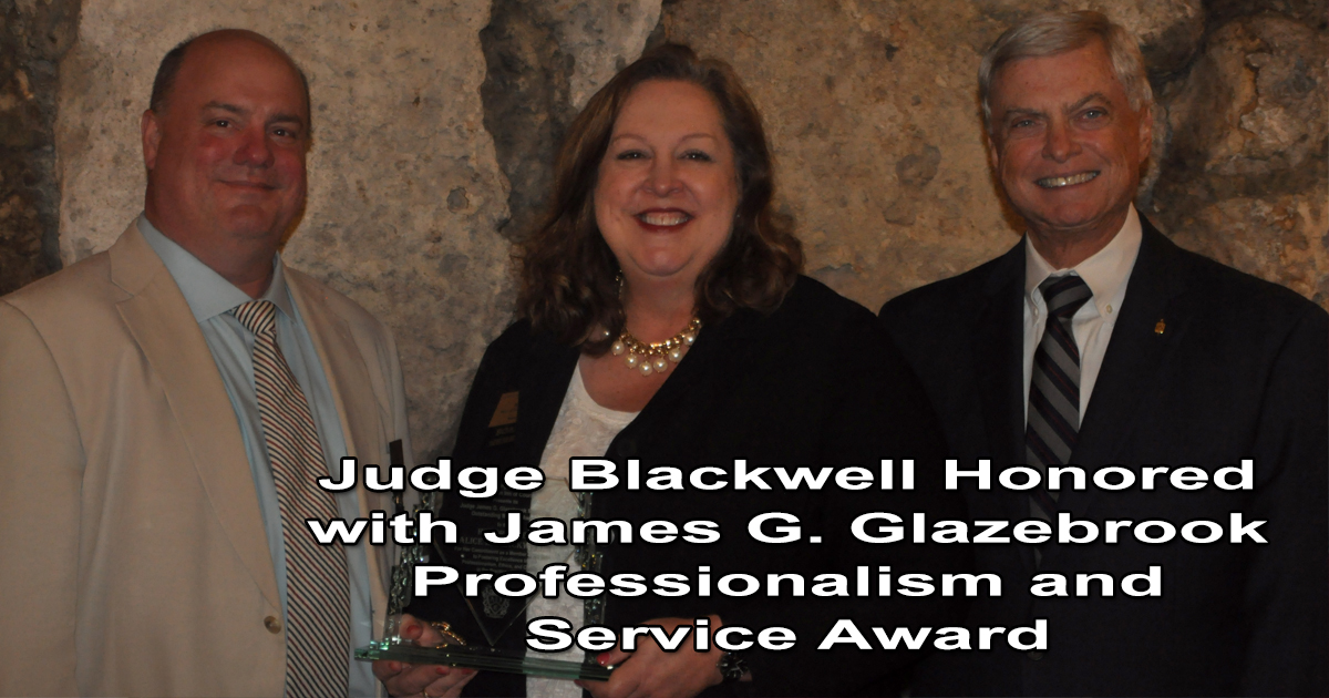 Judge Blackwell Honored With Award Ninth Judicial Circuit Court Of